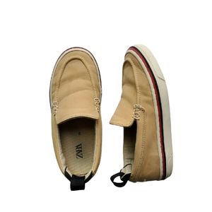 Zara Cream Beige Slipon Loafers Shoes